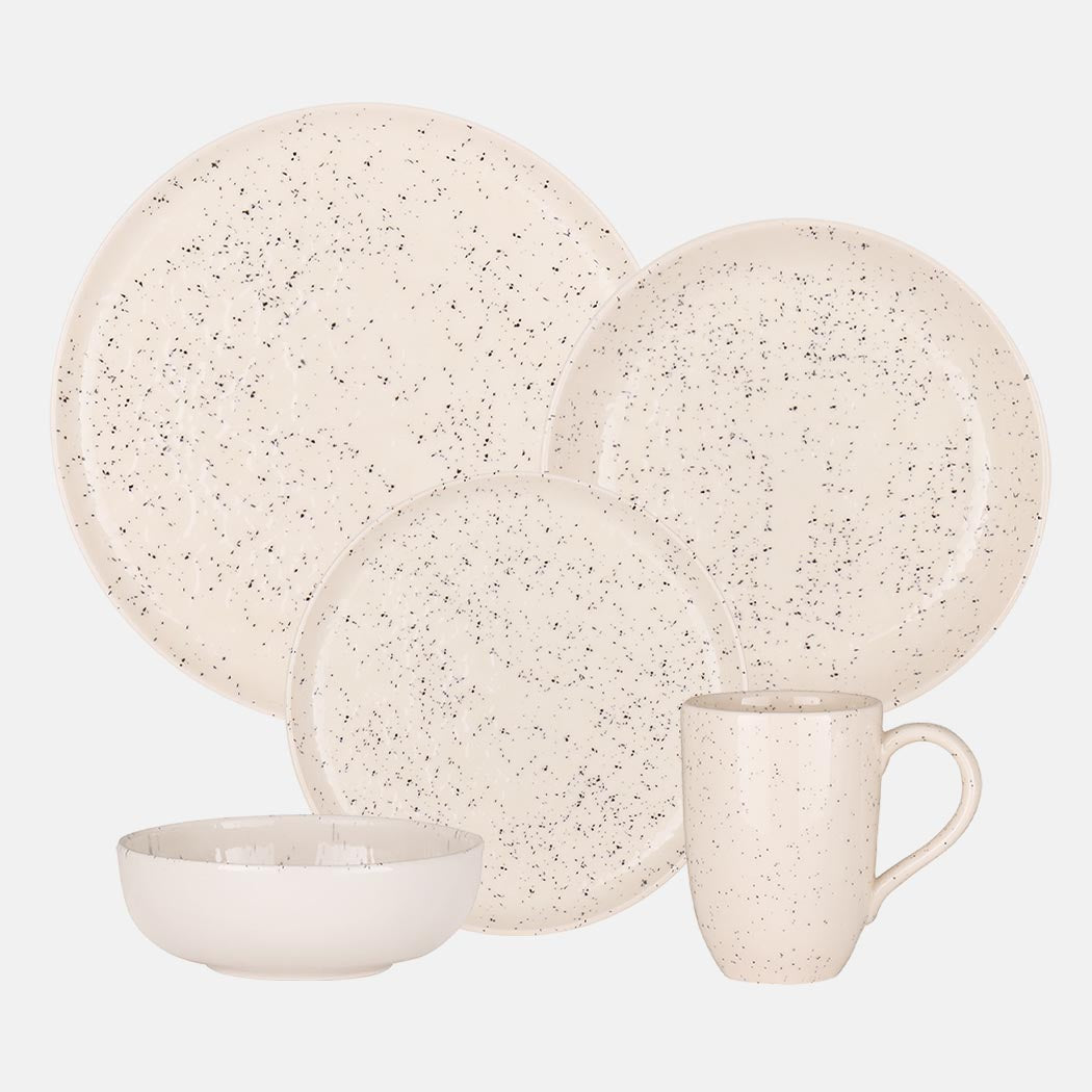 Oxford Contempo, Vanilla Stoneware 20 Piece Dinnerware Set, Service for 4 by DEKOR - Resin Society