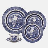 Oxford Flamingo, Blue Willow Porcelain 20 Piece Dinnerware Set, Service for 4 by DEKOR - Resin Society