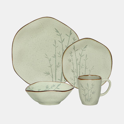 Oxford Ryo, Bamboo Porcelain 16 Piece Dinnerware Set, Service for 4 by DEKOR - Resin Society