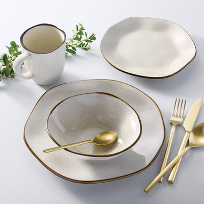 Oxford Ryo, Sandbar Porcelain 16 Piece Dinnerware Set, Service for 4 detail image - Resin Society