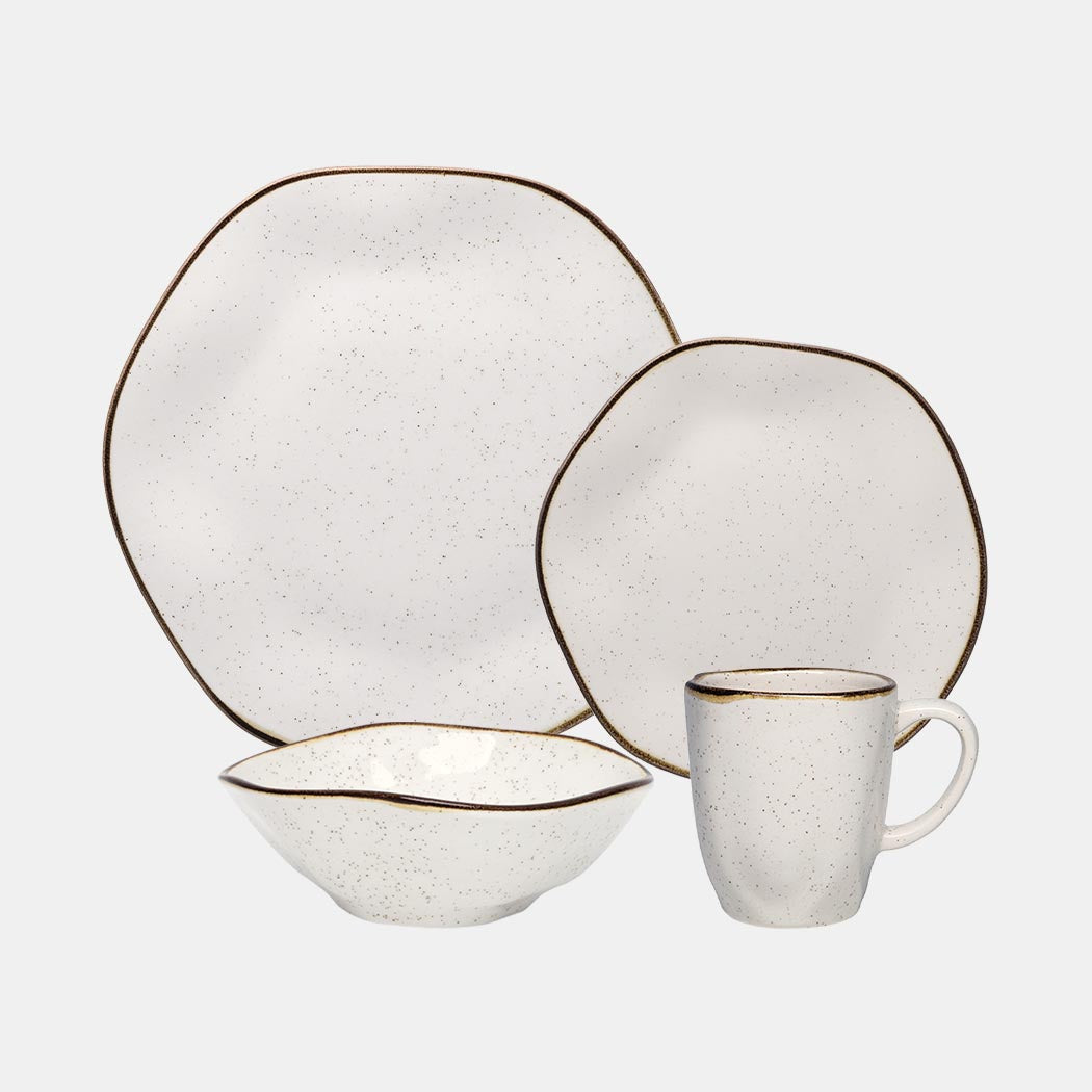 Oxford Ryo, Sandbar Porcelain 16 Piece Dinnerware Set, Service for 4 by DEKOR - Resin Society