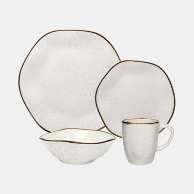 Oxford Ryo, Sandbar Porcelain 16 Piece Dinnerware Set, Service for 4 by DEKOR - Resin Society