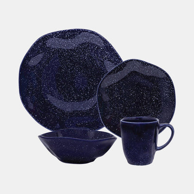 Oxford Ryo, Sapphire Porcelain 16 Piece Dinnerware Set, Service for 4 by DEKOR - Resin Society