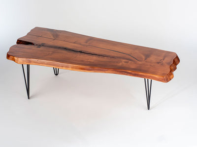 Spalted Maple Center Table with Hairpin Legs