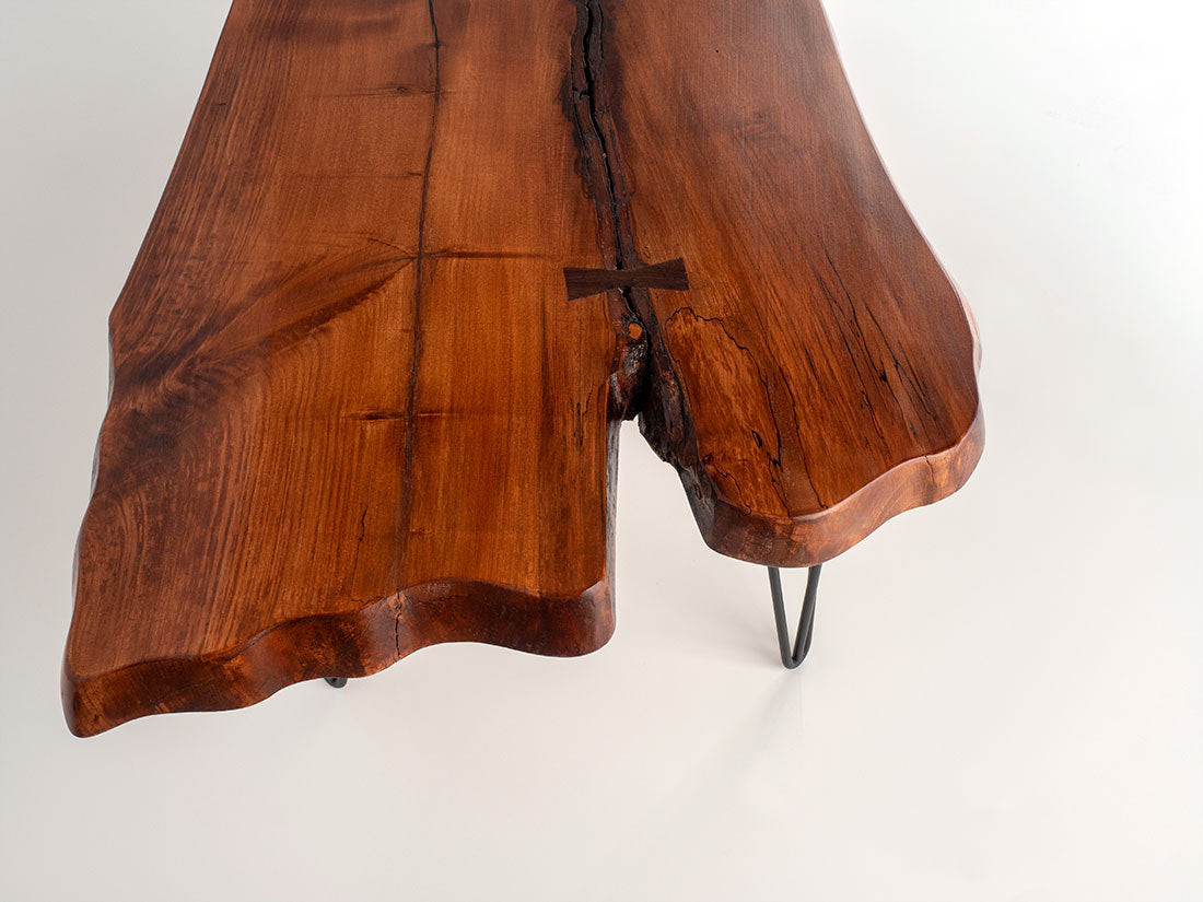Spalted Maple Center Table with Hairpin Legs