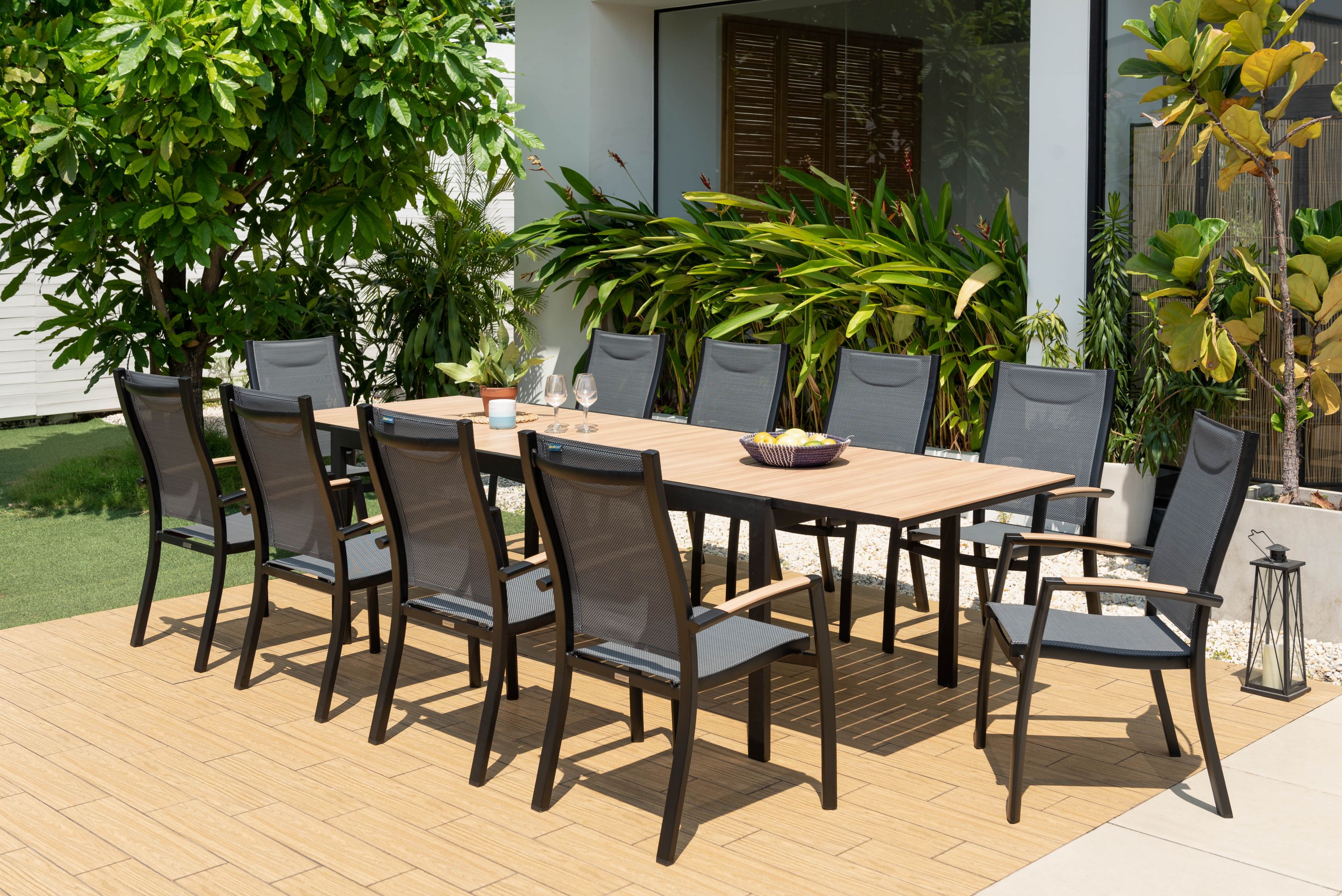 Panama Dark 11 Piece Extending Set by LifestyleGarden US - main product image for Resin Society