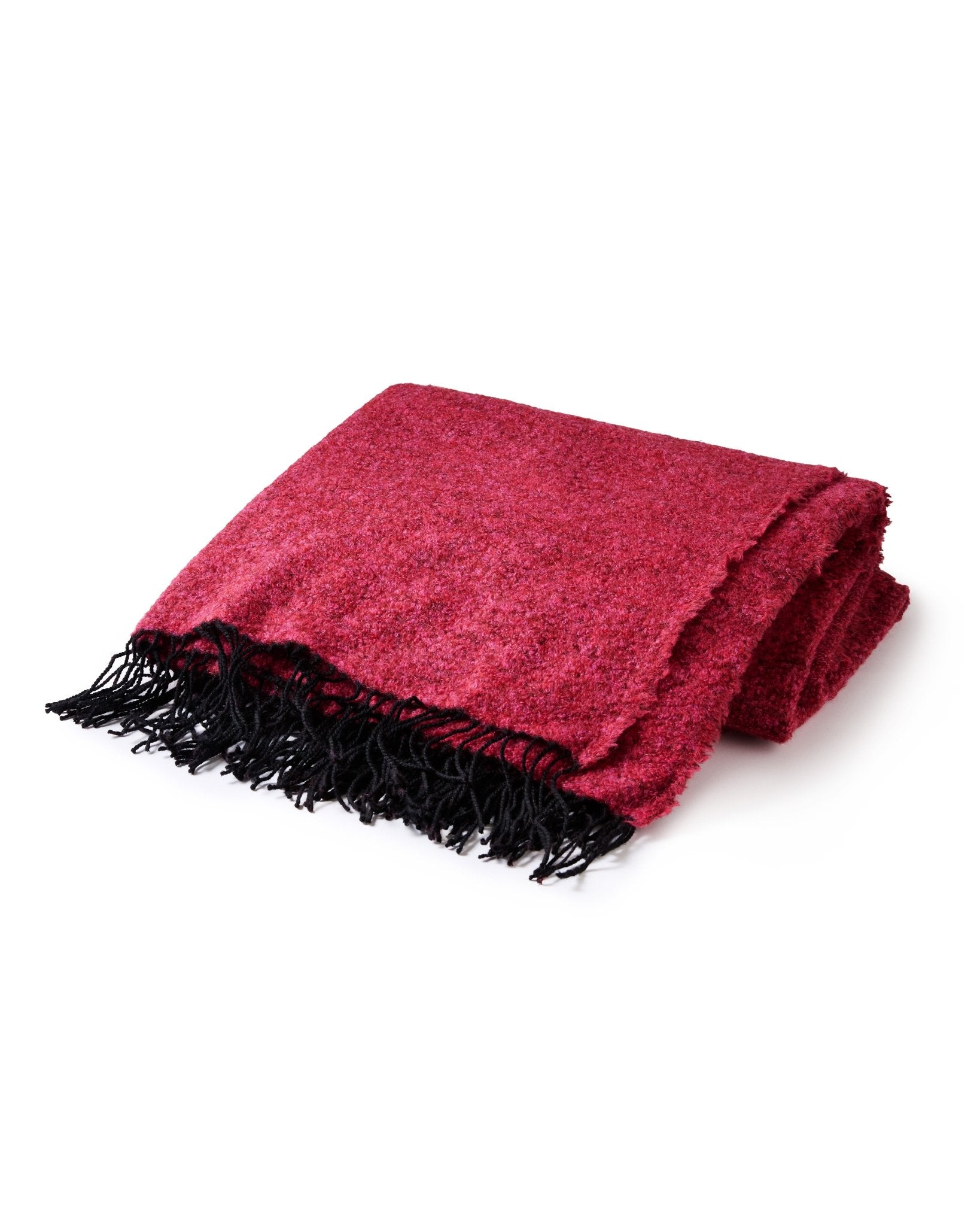 Fringe Bouclé Throw in Raspberry by Principal's Daughter - main product image for Resin Society