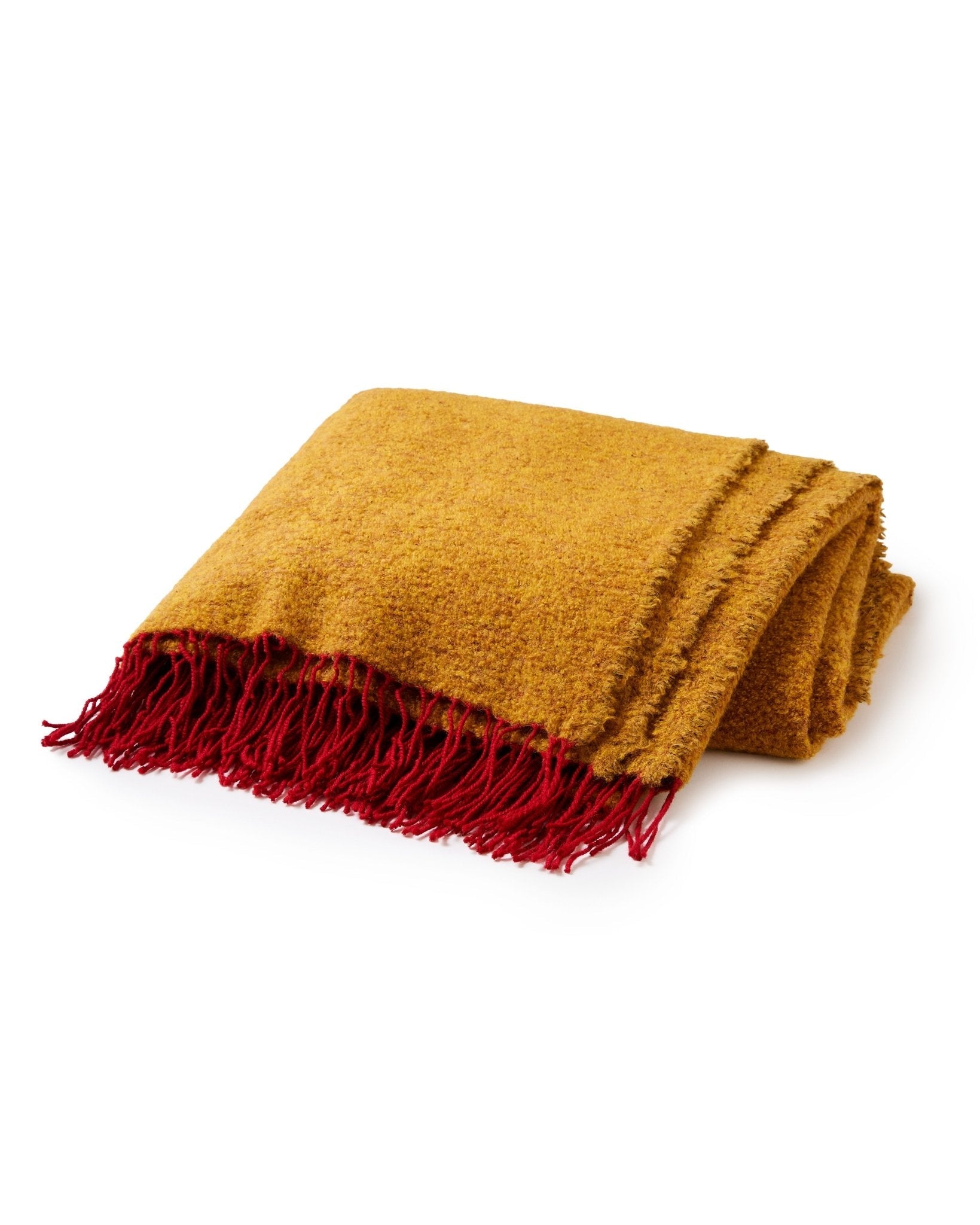 Fringe Bouclé Throw in Canary by Principal's Daughter - main product image for Resin Society