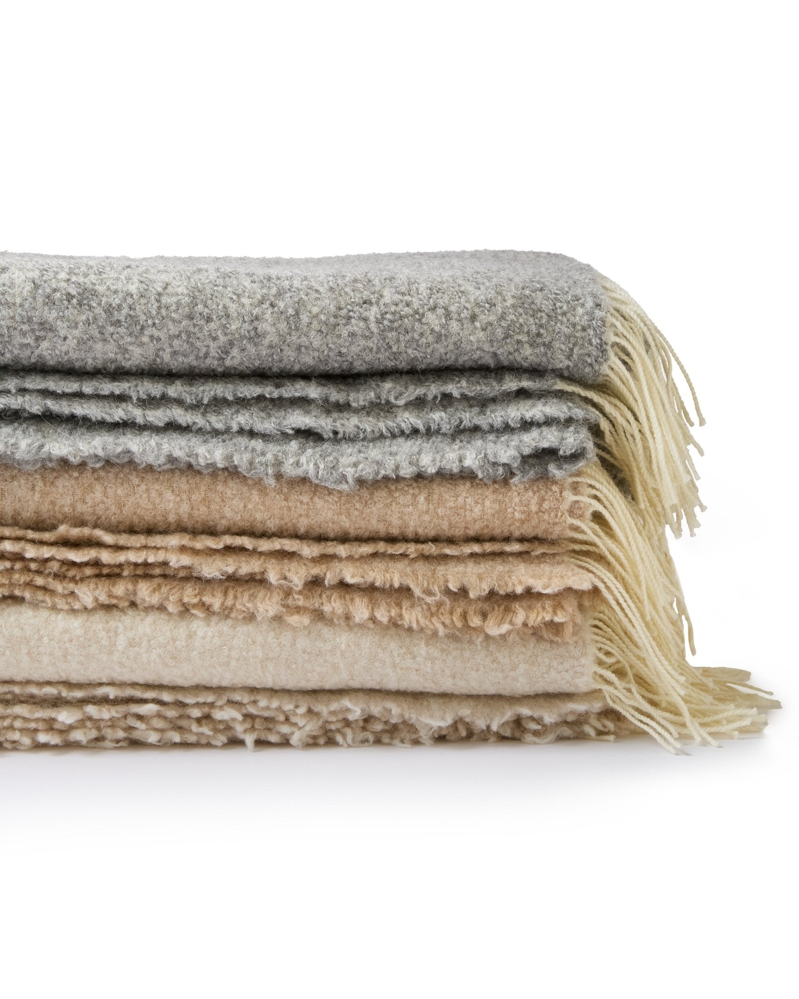 Fringe Bouclé Throw Chrome by Principal's Daughter - product image 2 for Resin Society