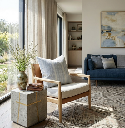 Pilar Pillow Cover in Bluebell, Susan Connor Textiles