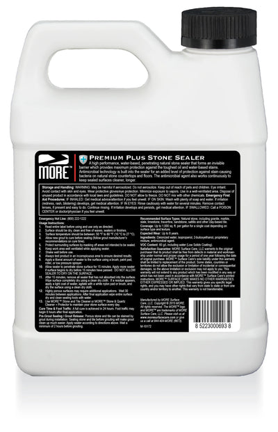 MORE® Premium Plus Stone Sealer + Antimicrobial Protection
