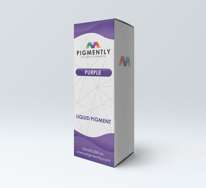 Pigmently purple liquid pigment packaging on a white background
