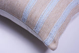 Pale Blue Striped Raw Linen Pillow by Homelosophy