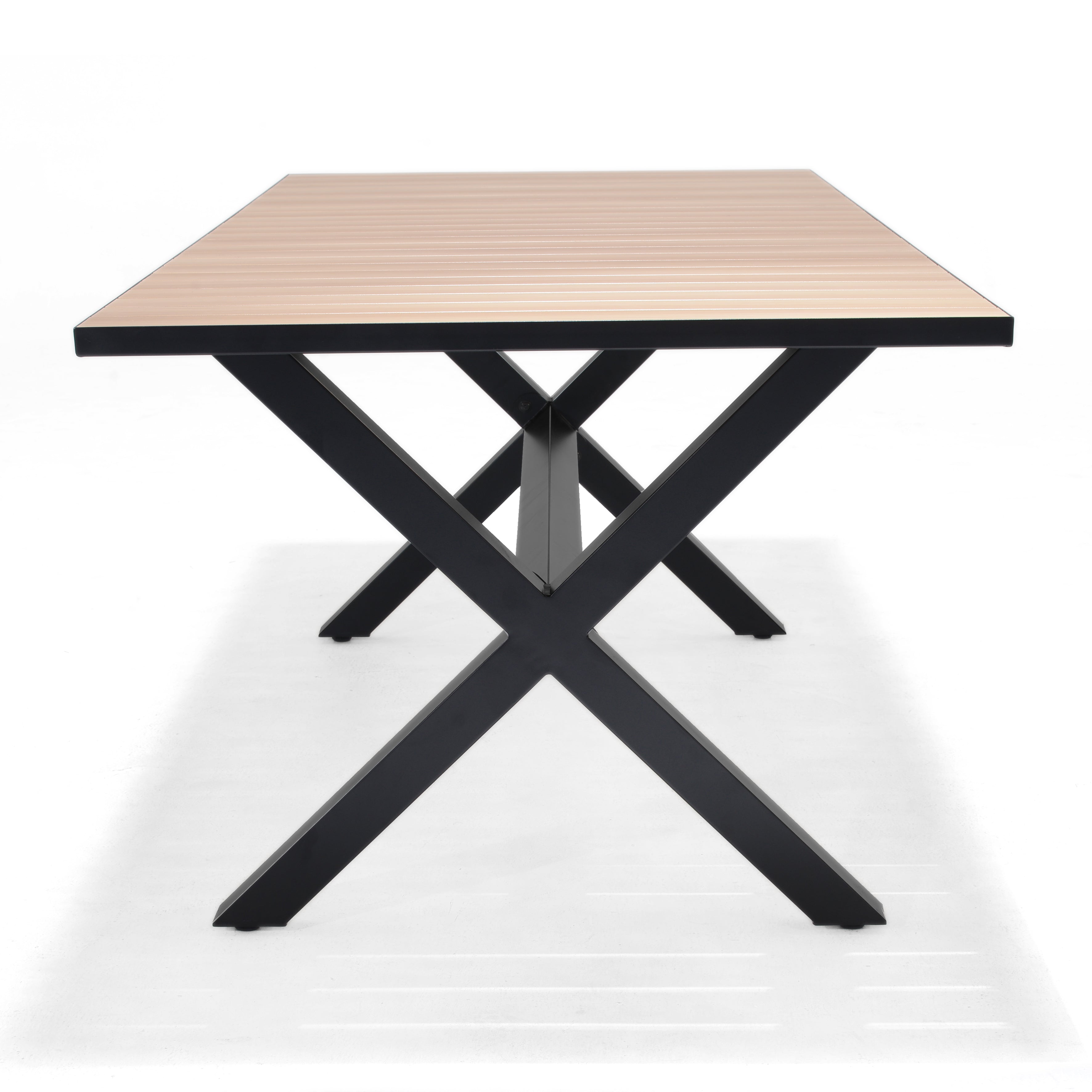 Panama Dark Rectangular Table and 6 Nassau Black Aluminum by LifestyleGarden US - product image 11 for Resin Society