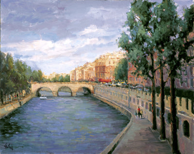 Paris Morning Artist Enhanced Canvas Print by John Beard Collection - main product image for Resin Society