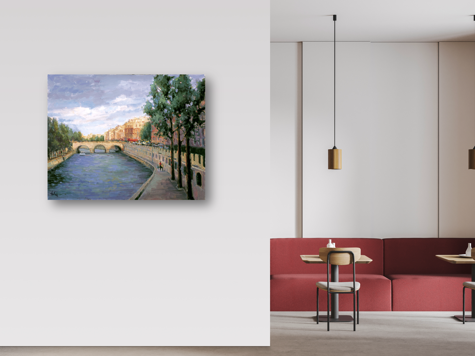 Paris Morning Artist Enhanced Canvas Print by John Beard Collection - product image 2 for Resin Society