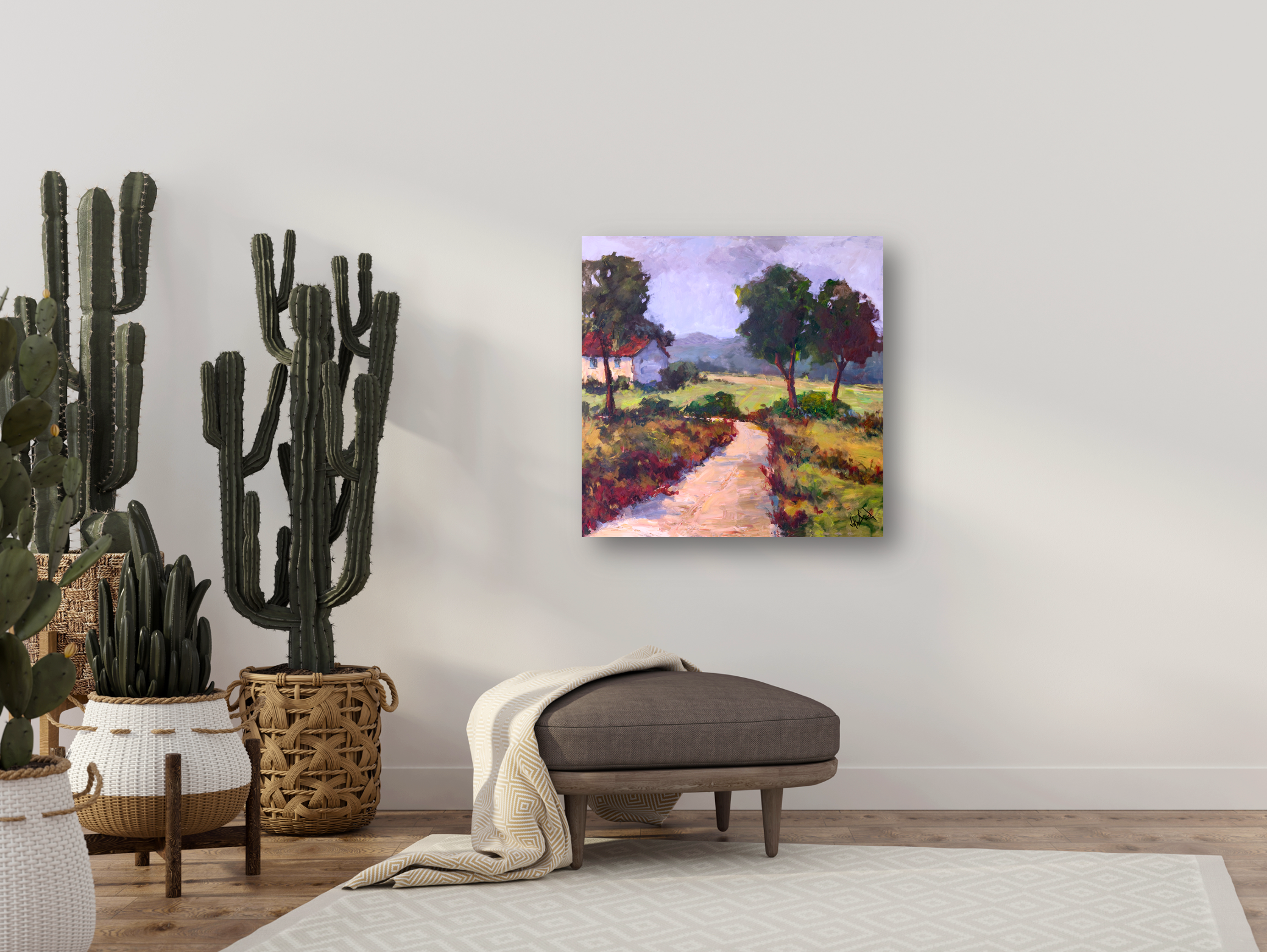 Path to Cottage Artist Canvas Enhanced Print by John Beard Collection - product image 2 for Resin Society