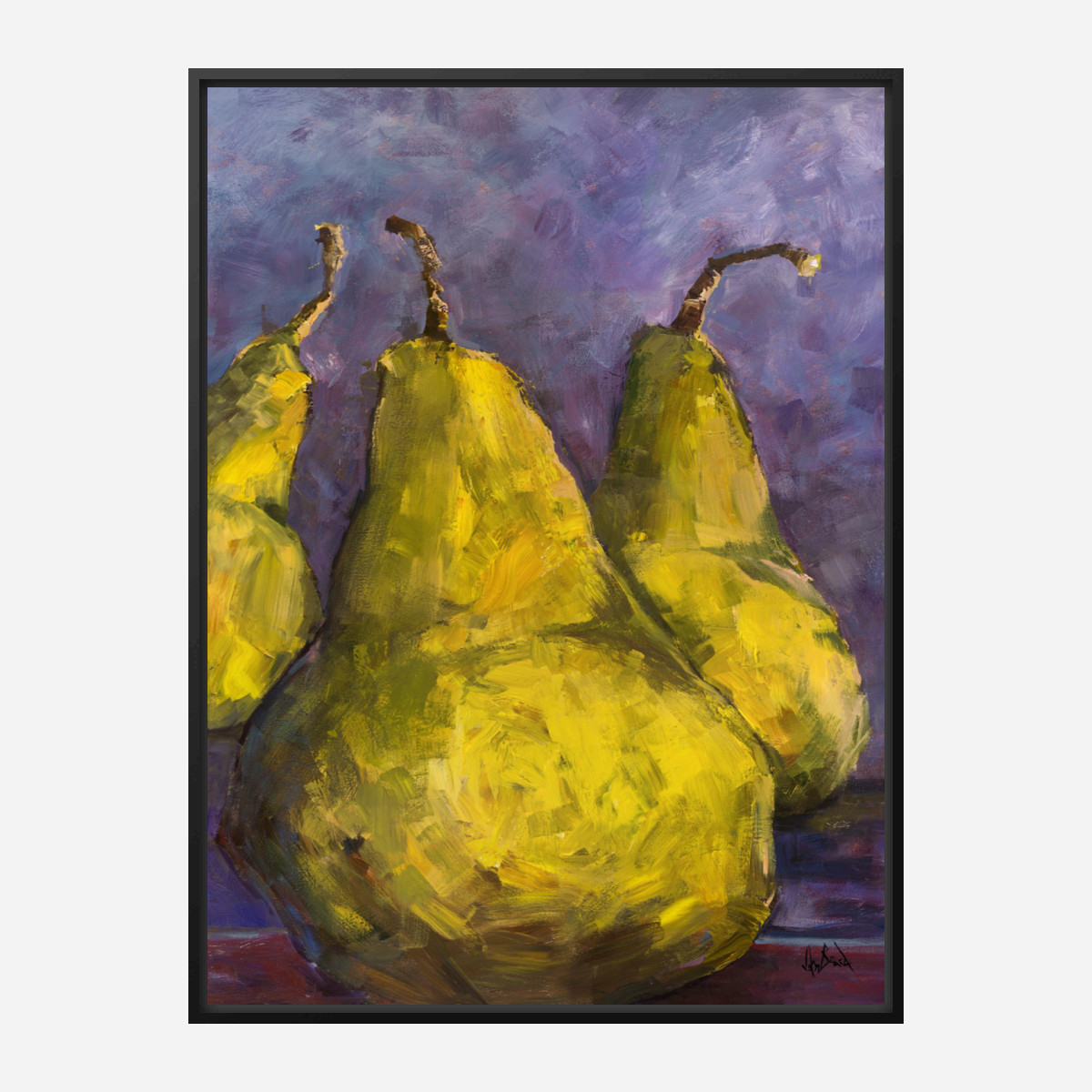 Pears with Purple Artist Enhanced Canvas Print by John Beard Collection - product image 7 for Resin Society