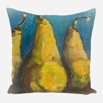 Pears with Teal Pillow by John Beard Collection - main product image for Resin Society