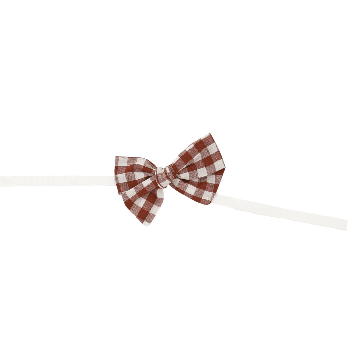 Pecan Gingham Linen Napkin Bow Tie - Set of 6 by Ro'Table - main product image for Resin Society