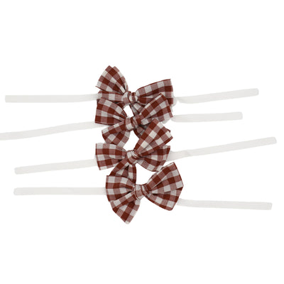 Pecan Gingham Linen Napkin Bow Tie - Set of 6 by Ro'Table - product image 2 for Resin Society