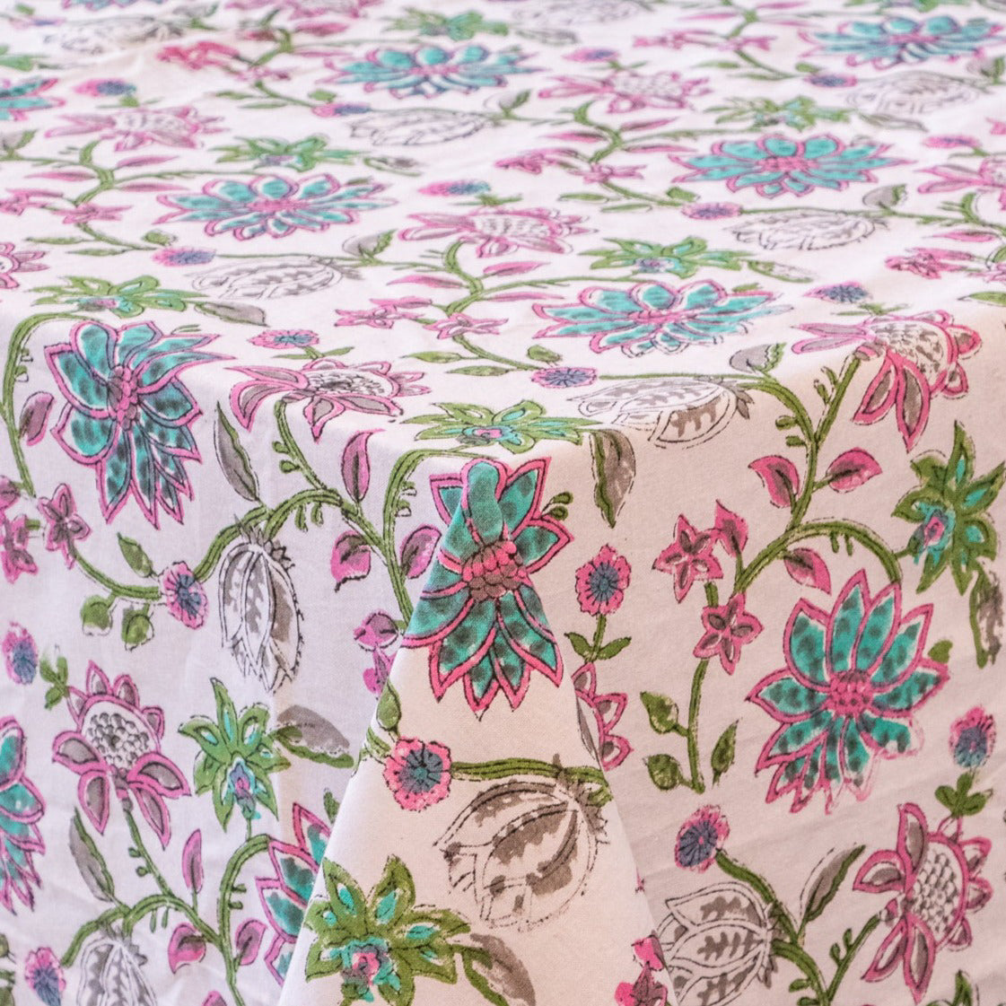 100% Organic Cotton - Pendula Petunia Tablecloth by Ro'Table - main product image for Resin Society