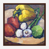 Peppers Limes and Mushrooms Artist Enhanced Canvas Print by John Beard Collection - product image 6 for Resin Society