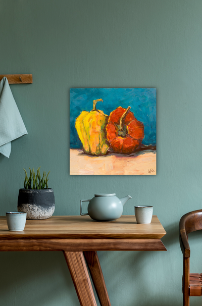 Peppers Bleu Artist Enhanced Canvas Print by John Beard Collection - product image 3 for Resin Society