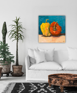 Peppers Bleu Artist Enhanced Canvas Print by John Beard Collection - product image 2 for Resin Society