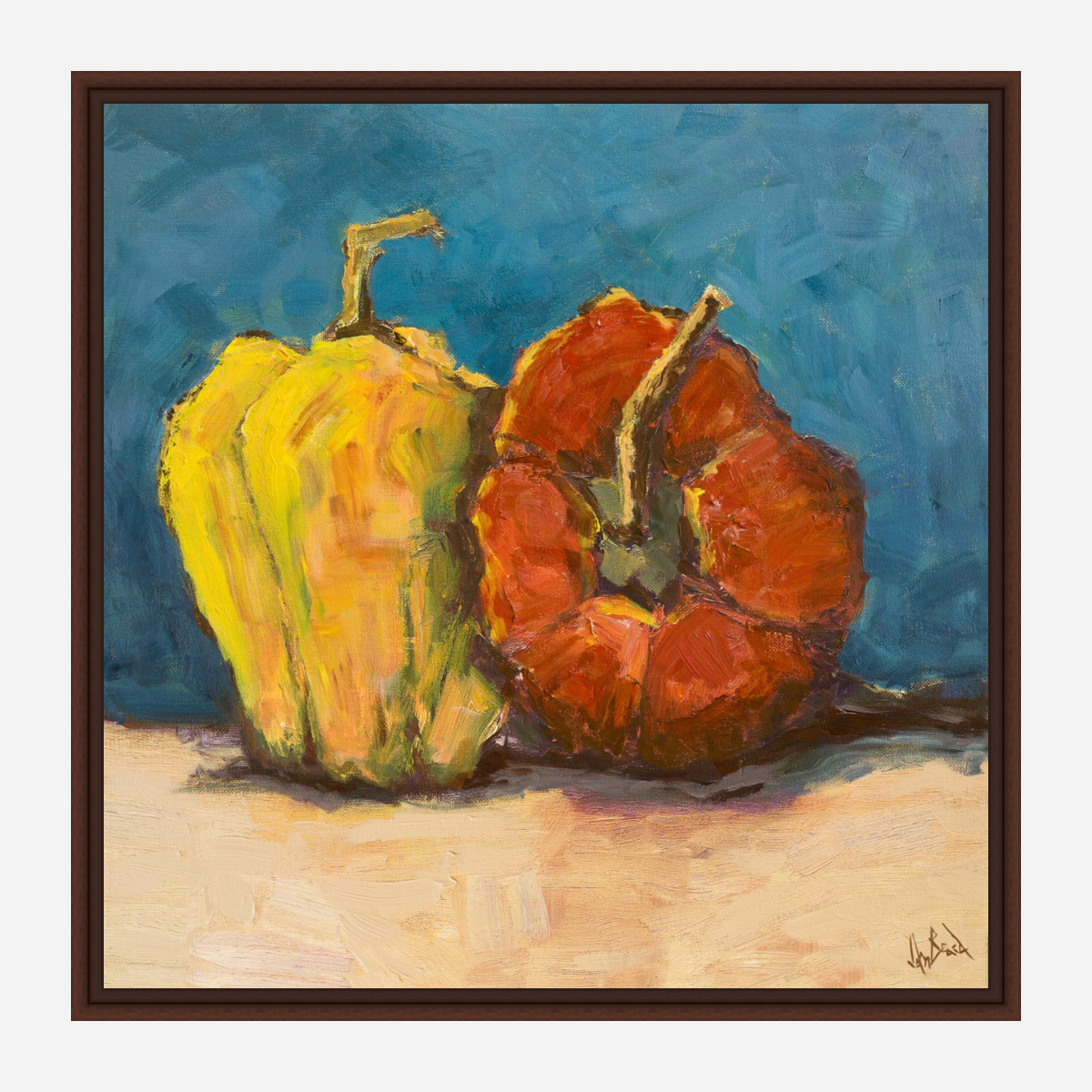 Peppers Bleu Artist Enhanced Canvas Print by John Beard Collection - product image 6 for Resin Society