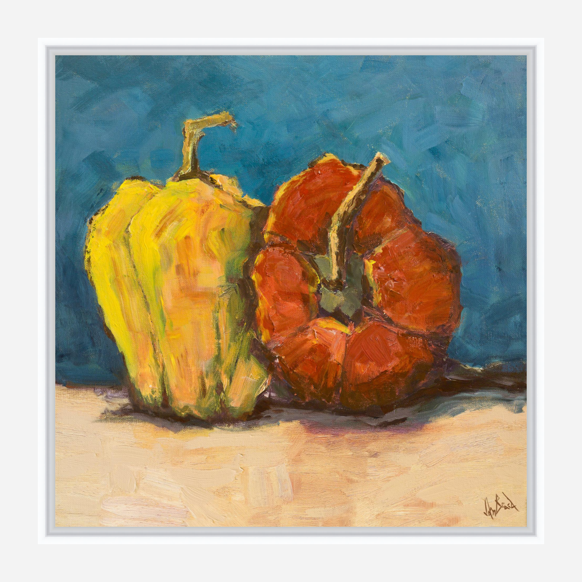 Peppers Bleu Artist Enhanced Canvas Print by John Beard Collection - product image 7 for Resin Society