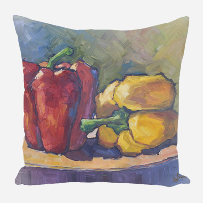 Peppers on a Plate Pillow by John Beard Collection - main product image for Resin Society