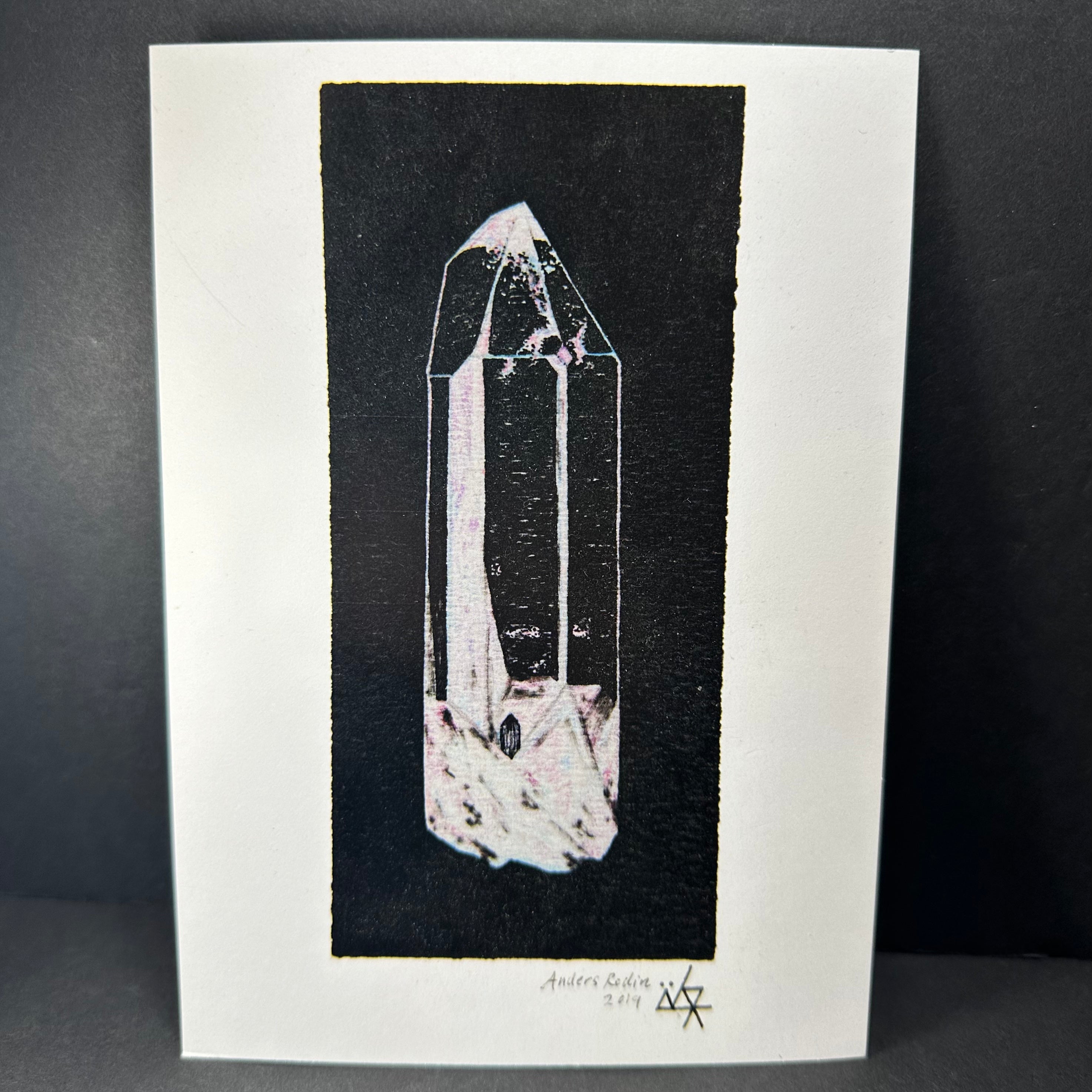 Hand Drawn Quartz Crystal Artwork Postcard by Rare Earth Gallery - main product image for Resin Society