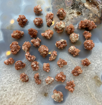 Medium size Orthorhombic Aragonite cluster mineral specimen from Morocco