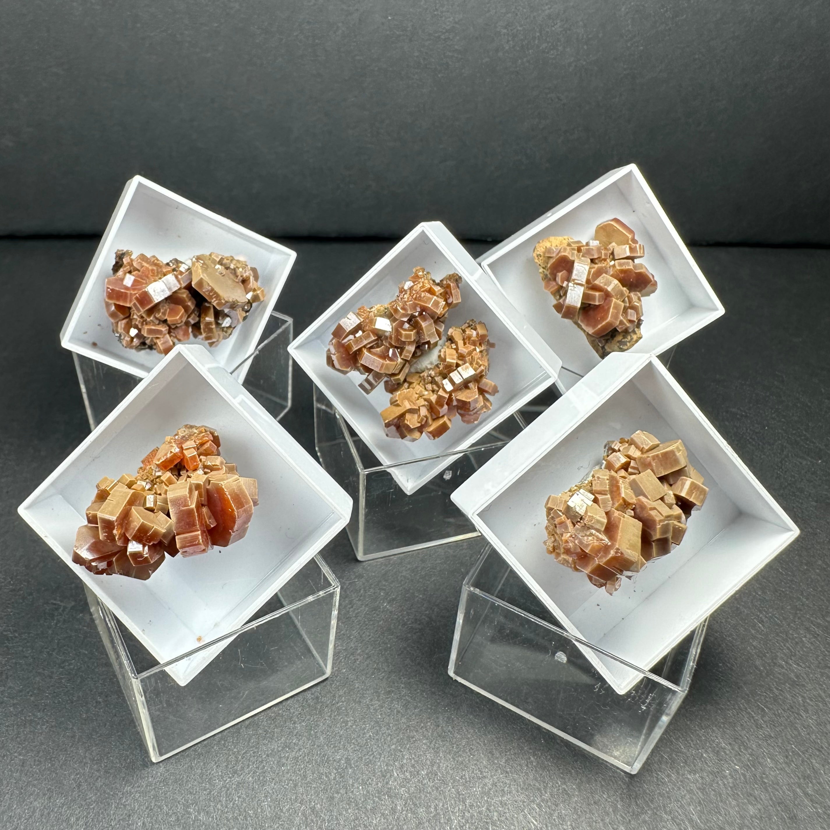 Thumbnail Specimens in Acrylic Box from Morocco