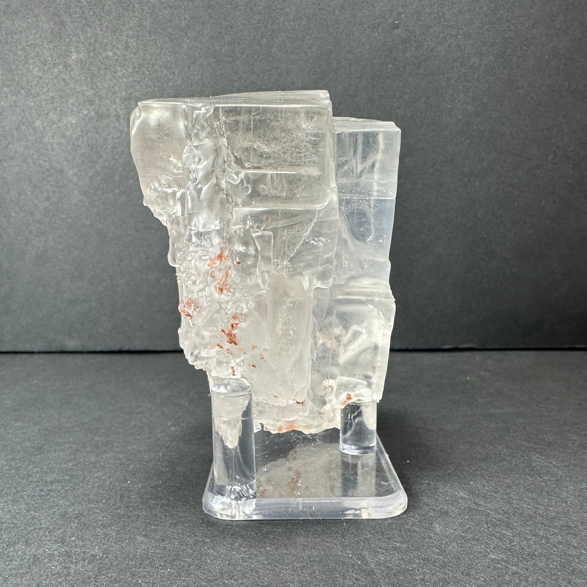 Colorless cubic Fluorite specimen with blue inclusions from Hardin County, Illinois