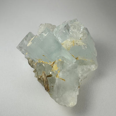 Aquamarine crystal cluster from Shigar Valley, Skardu, Pakistan, showing translucent blue-green crystal points.