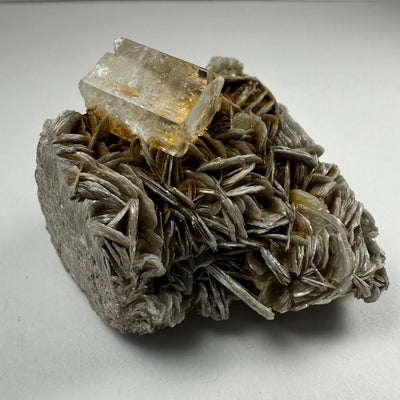 Aquamarine crystals with silvery muscovite on matrix from Shigar Valley, Skardu, Pakistan