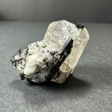 White Topaz crystal with black tourmaline inclusions from Mt.
Antero, San Isabel National Forest, Colorado