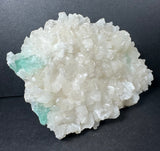 Ocean Green Apophyllite with Stilbite crystals on mineral matrix from India