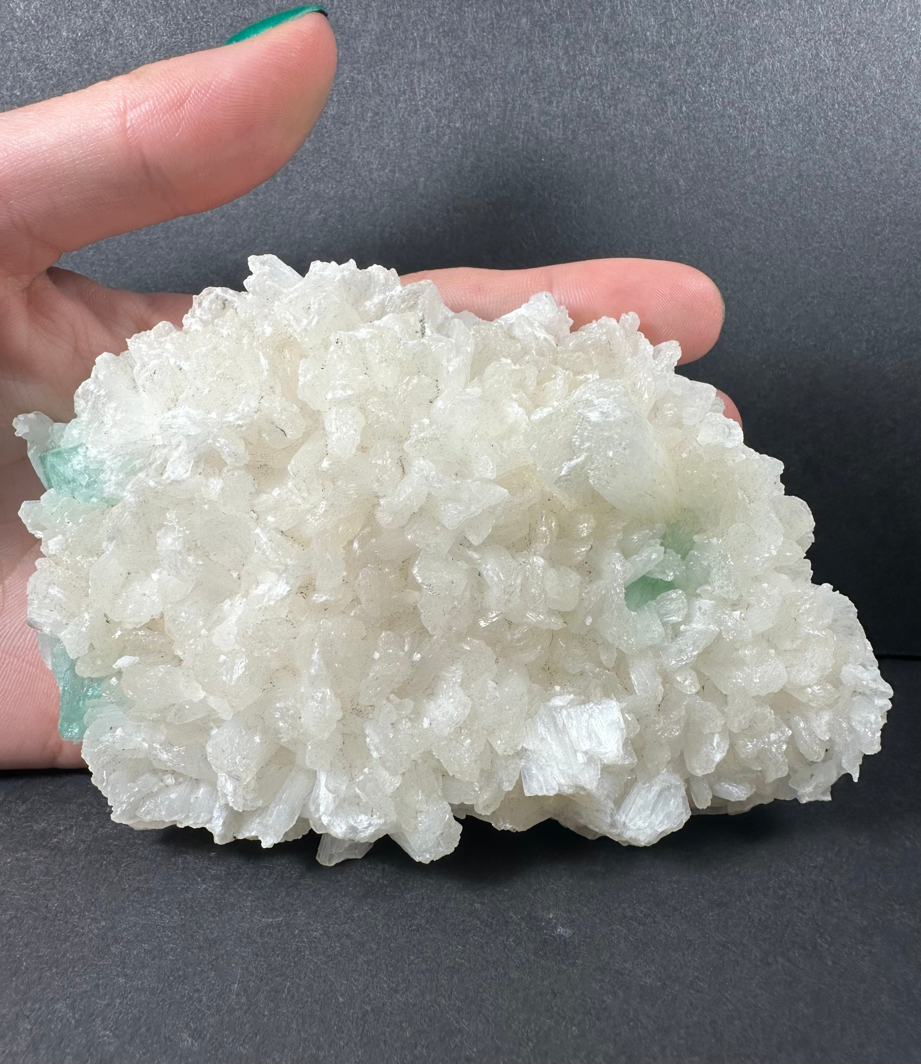 Ocean Green Apophyllite with Stilbite on Matrix