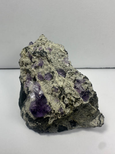 Purple Fluorite Clusters on Matrix
