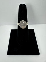 Rose Quartz Ring Size 6 in .925 Sterling Silver with soft pink stone