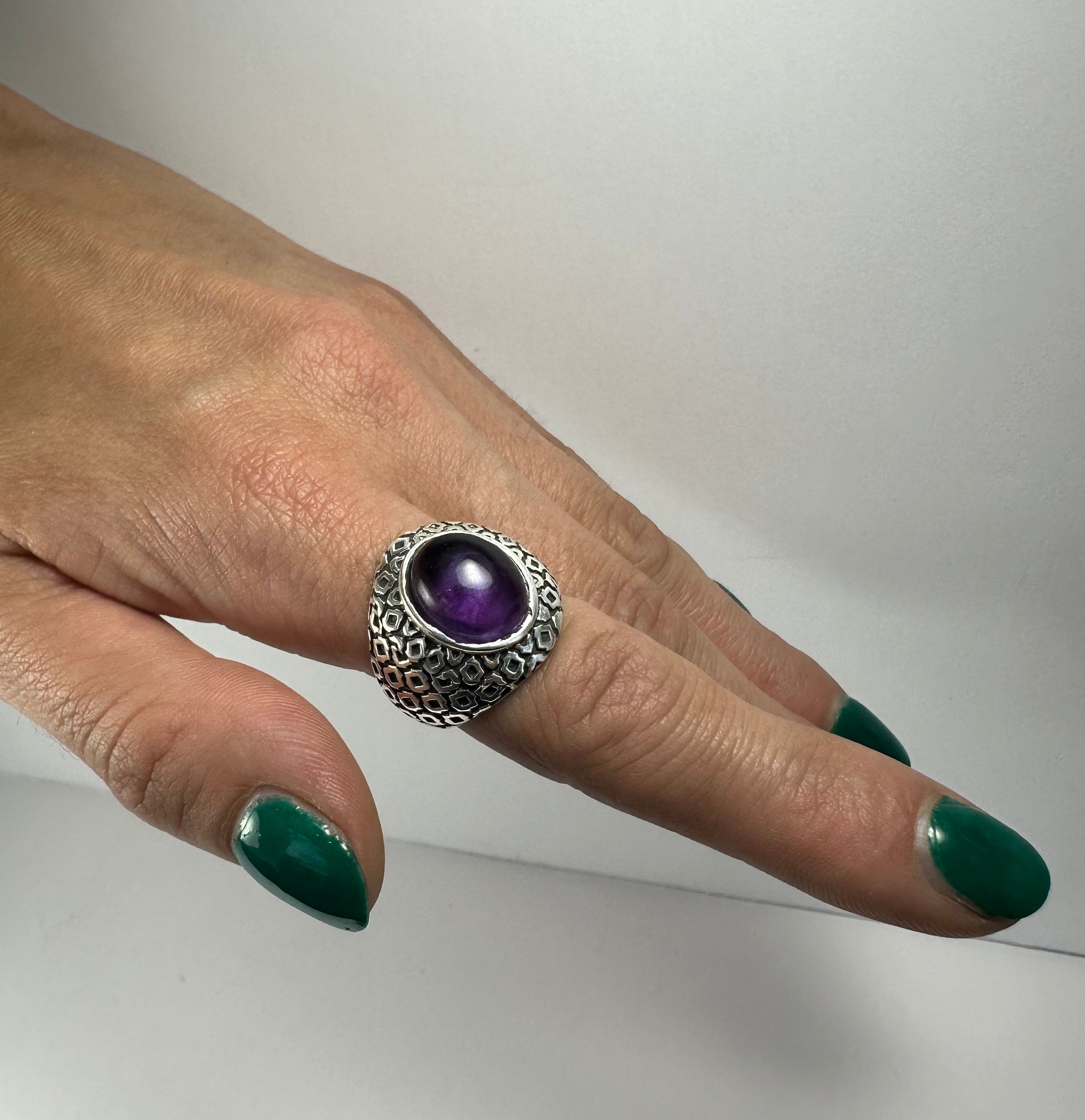 Amethyst Ring - Size 5.5 by Rare Earth Gallery - product image 2 for Resin Society