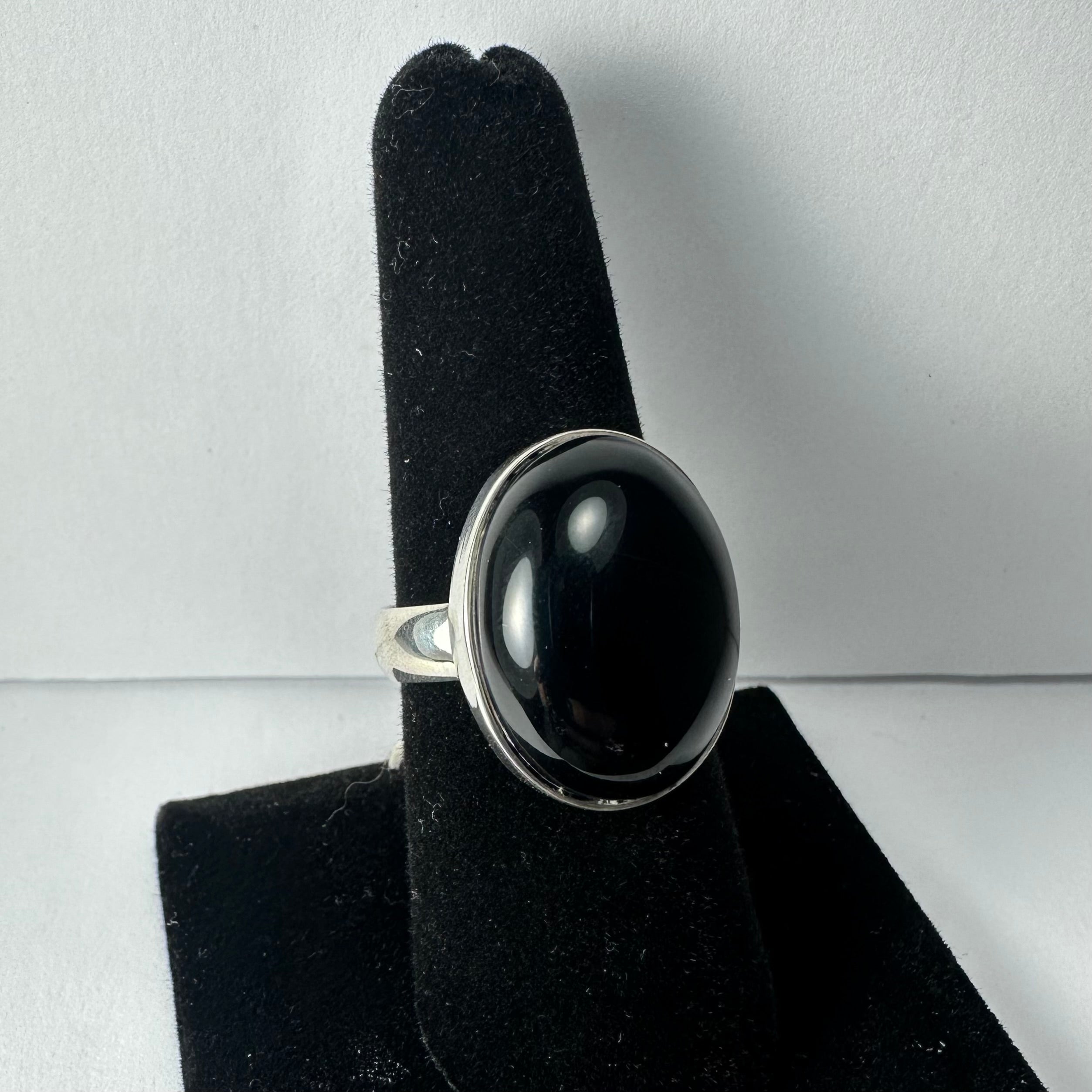 Black Onyx Ring - Size 8.5 by Rare Earth Gallery - main product image for Resin Society
