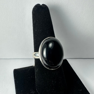 Black Onyx Ring - Size 8.5 by Rare Earth Gallery - main product image for Resin Society