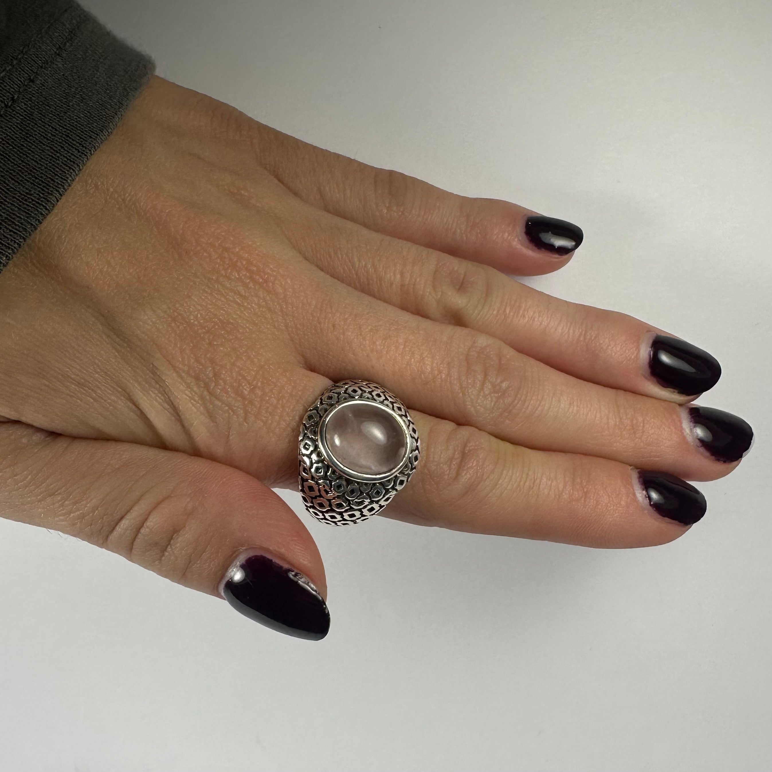 Rose Quartz Ring - Size 8.5 by Rare Earth Gallery - product image 2 for Resin Society