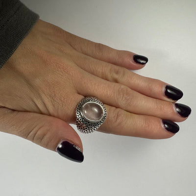 Rose Quartz Ring - Size 8.5 by Rare Earth Gallery - product image 2 for Resin Society