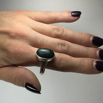 Green Serpentine Ring - Size 13 by Rare Earth Gallery - product image 5 for Resin Society