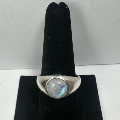 Moonstone Ring Size 11.5 made of sterling silver, displayed on a neutral surface